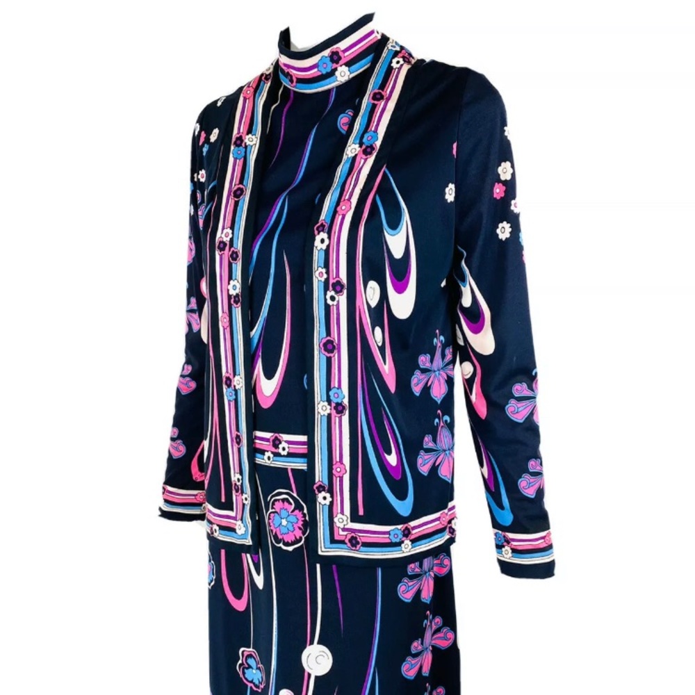 ❤️SOLD❤️PAGANNE BY GENE BERK 70s  unique vivid dress jacket set